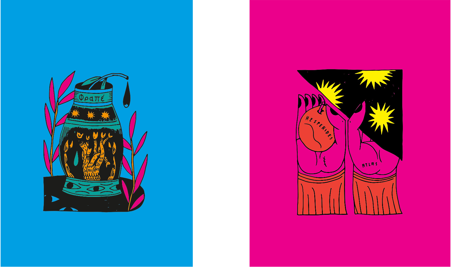 Herakles — artwork by SuperBlast for Taverna Magazine / LIFO