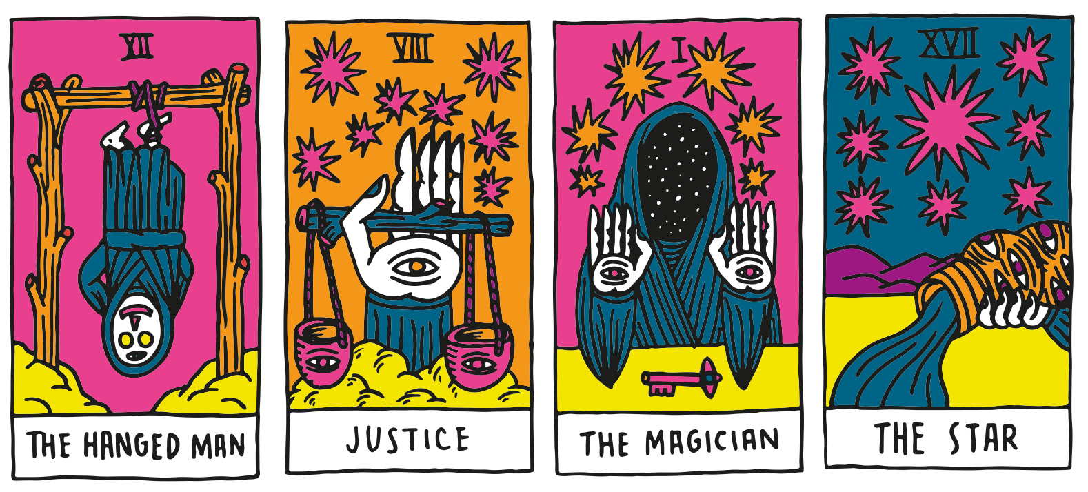 Tarot cards & set — artwork by SuperBlast for RVCA Europe